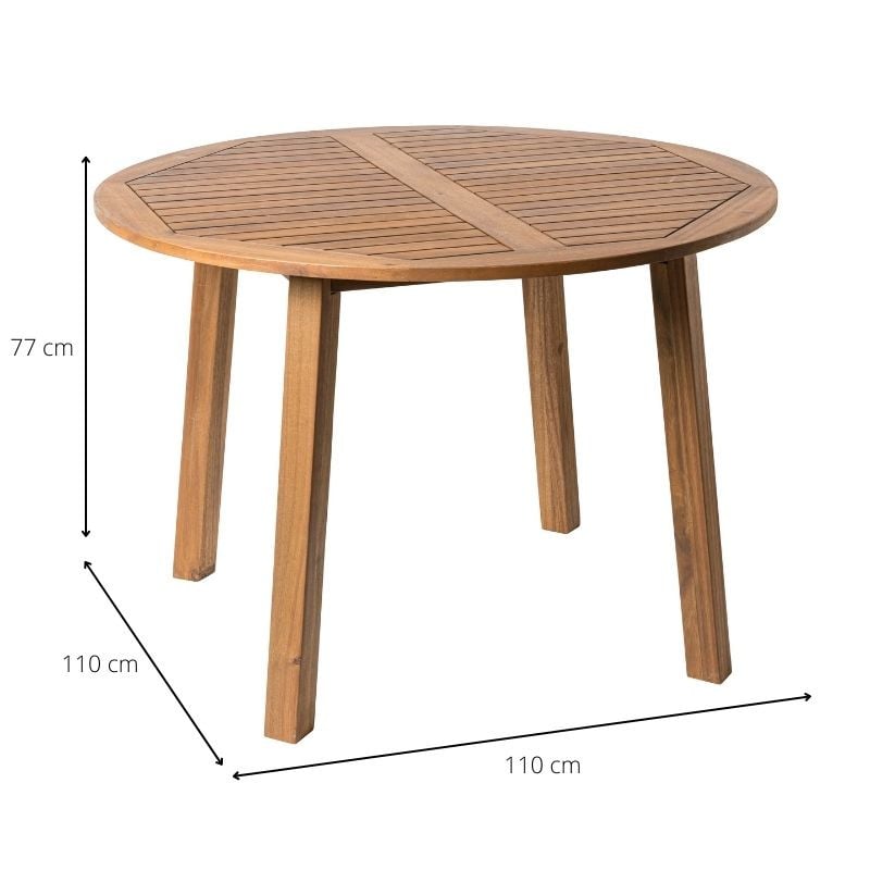 Tuintafel rond - acacia - ø110x77 cm