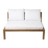 Loungebank acacia - bruin/wit - 120x90x64 cm
