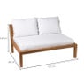 Loungebank acacia - bruin/wit - 120x90x64 cm