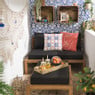 Loungebank acacia - bruin/zwart - 120x90x64 cm 
