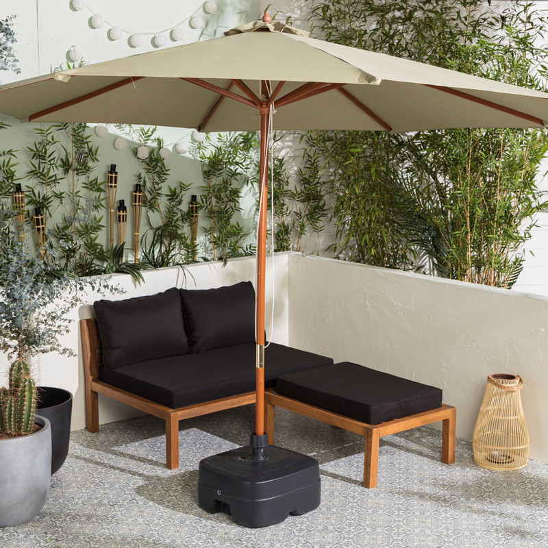 Hocker acacia - bruin/zwart - 60x85x30 cm