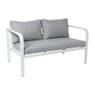 Tuinbank Tenerife met kussens - wit/grijs - 64x130x74 cm