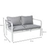 Tuinbank Tenerife met kussens - wit/grijs - 64x130x74 cm