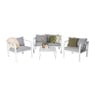 Tuinbank Tenerife met kussens - wit/grijs - 64x130x74 cm