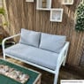 Tuinbank Tenerife met kussens - wit/grijs - 64x130x74 cm