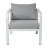 Tuinstoel Tenerife met kussens - wit/grijs - 64x70x74 cm