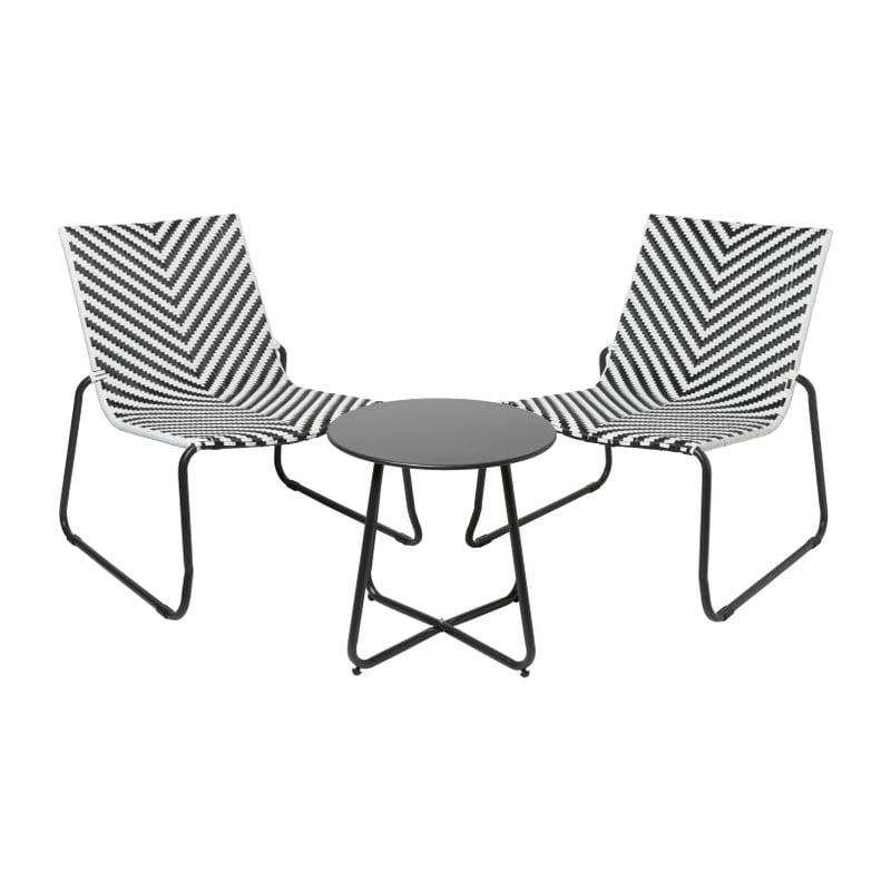 Tuinset Costa - zwart/wit - 3-delig