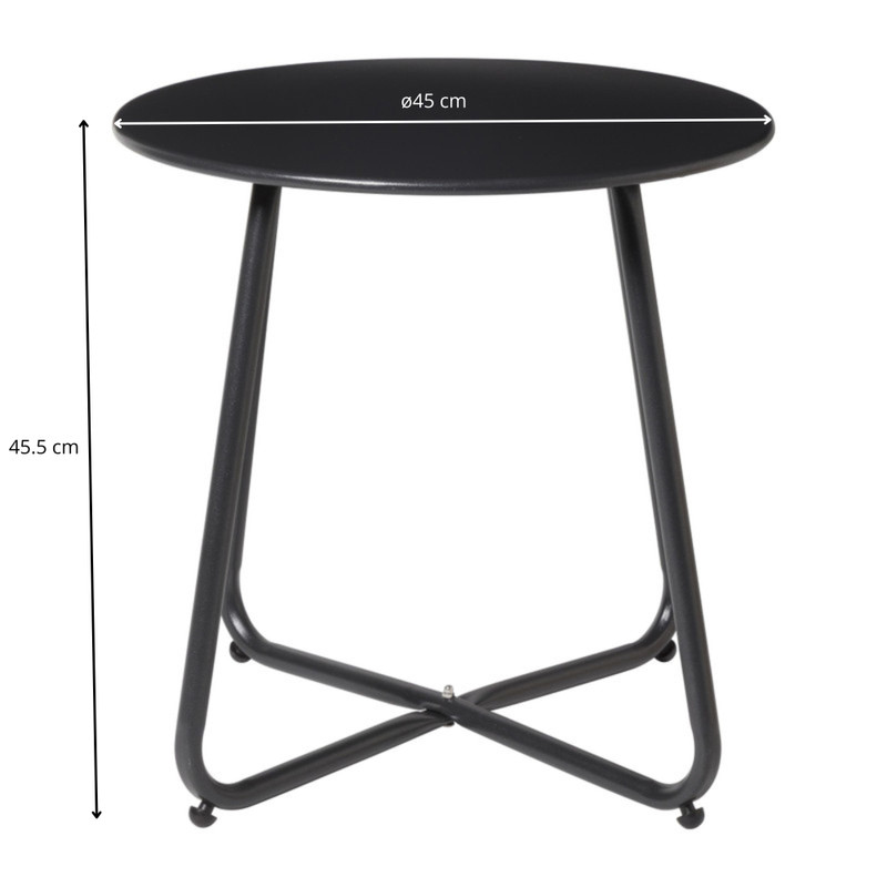 Tuinset Costa - zwart/wit - 3-delig