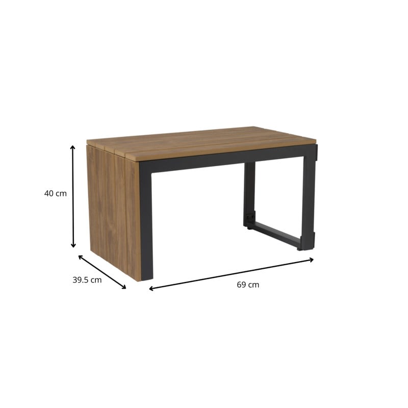 Loungeset Algarve - met tafeltje - hout/metaal