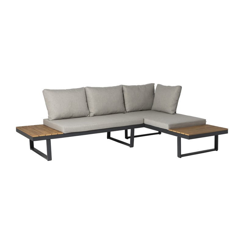 Loungeset Algarve - met tafeltje - hout/metaal