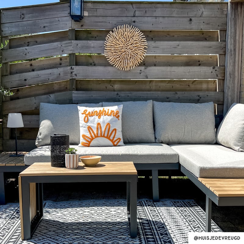 Loungeset Algarve - met tafeltje - hout/metaal