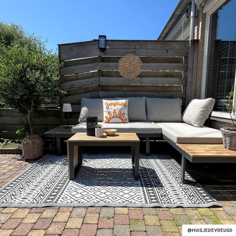 Loungeset Algarve - met tafeltje - hout/metaal