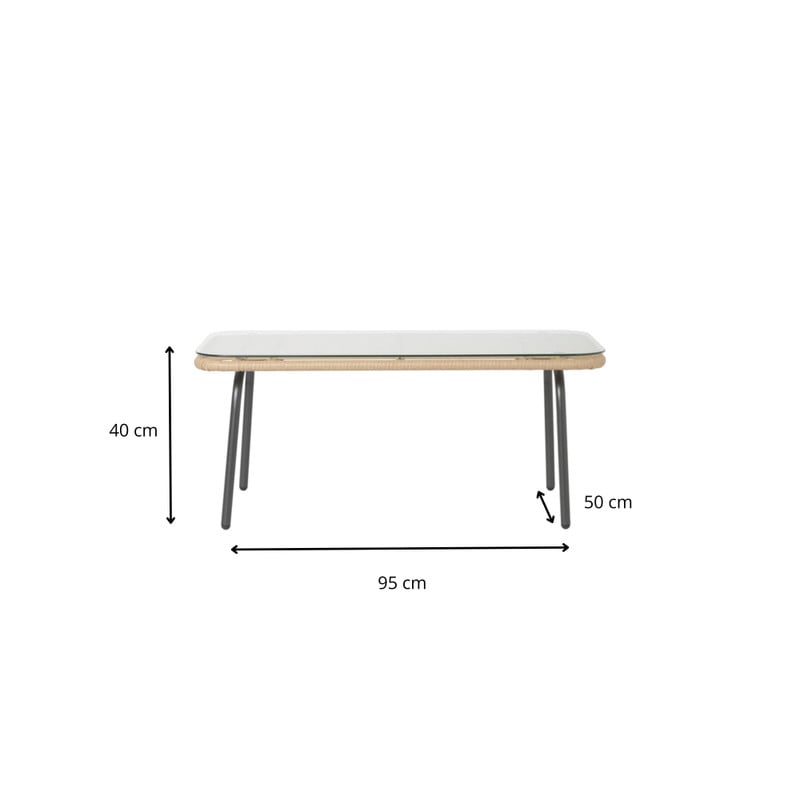 Tuinset Rhodos met kussens - 4-delig - metaal/polyester