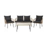 Tuinset Rhodos met kussens - 4-delig - metaal/polyester
