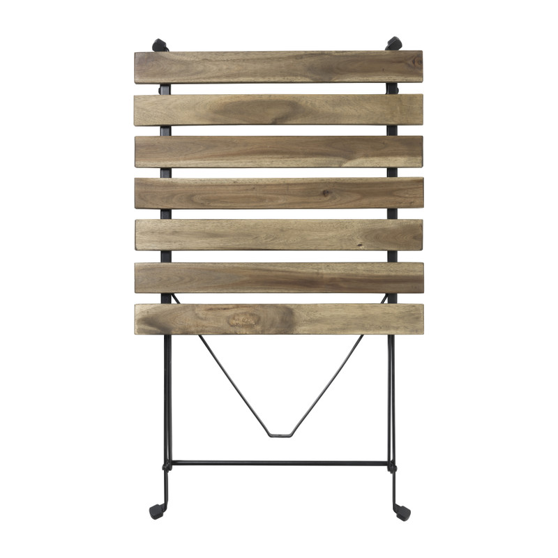 Bistro set Rhodos - hout/metaal - bruin/zwart - 3-delig