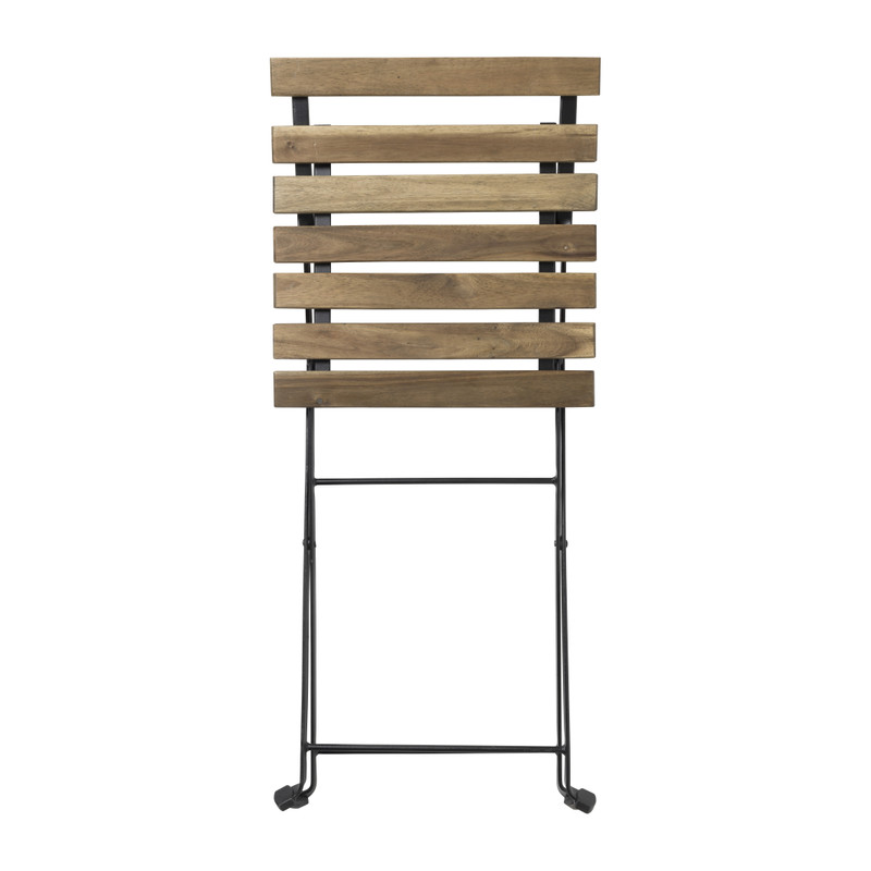 Bistro set Rhodos - hout/metaal - bruin/zwart - 3-delig