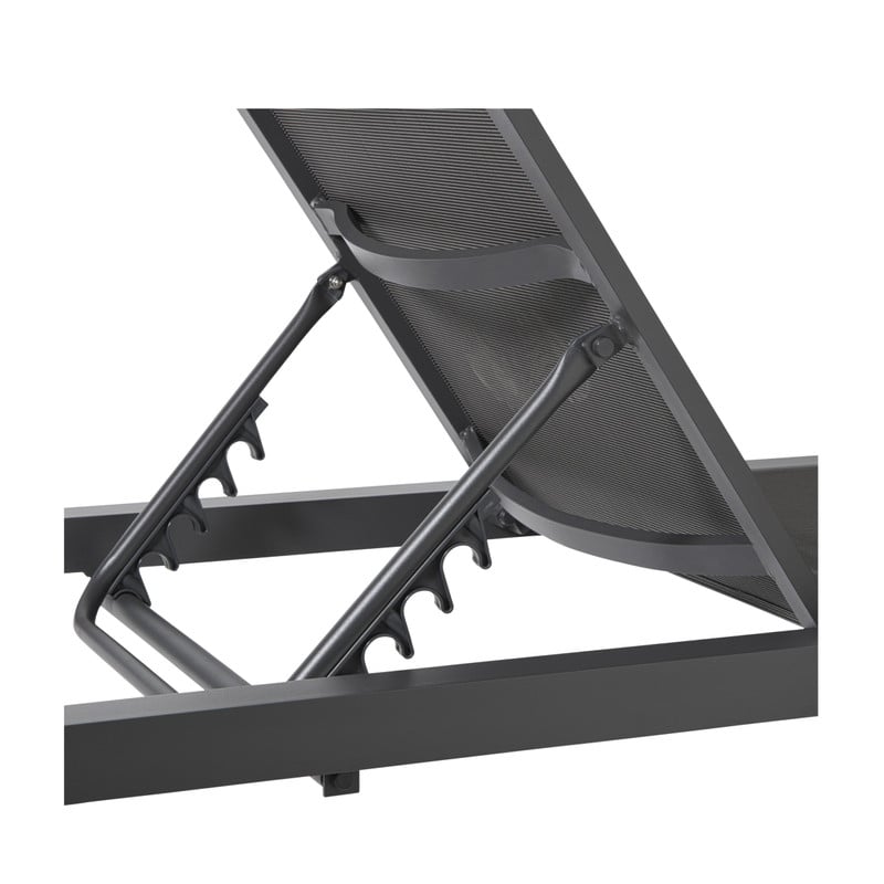 Ligbed Sevilla - antracietgrijs - 70x30x190 cm