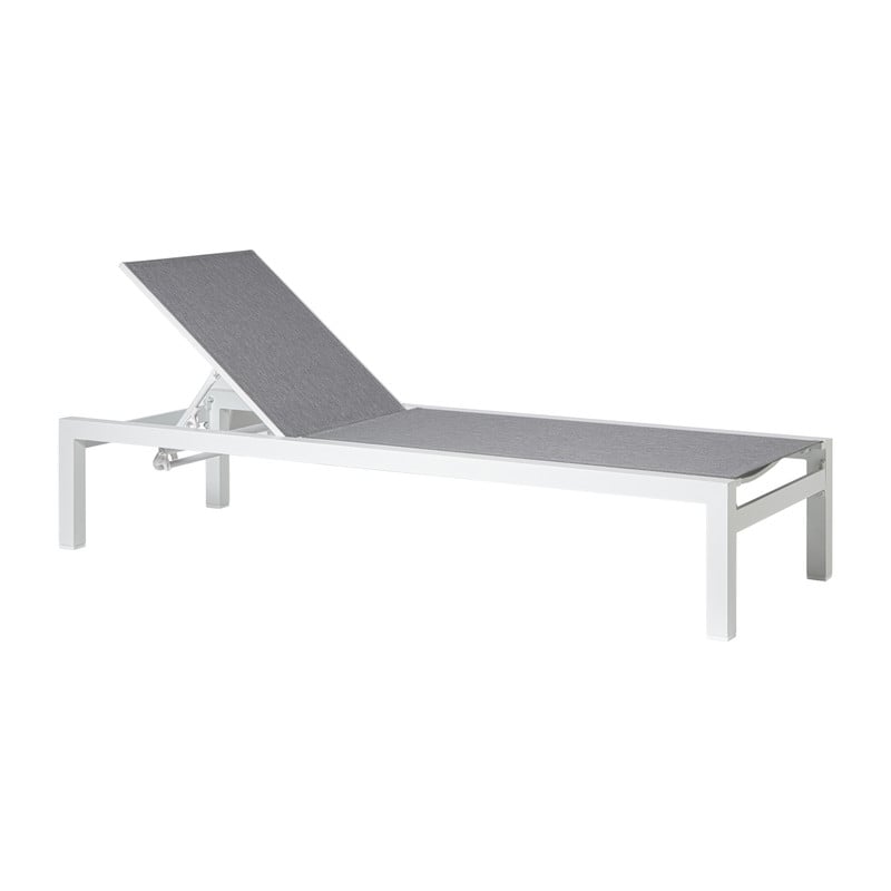 Ligbed Sevilla - wit/grijs - 35x70x190 cm