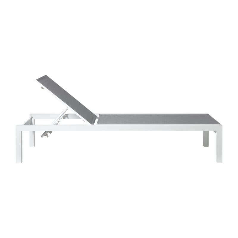 Ligbed Sevilla - wit/grijs - 35x70x190 cm