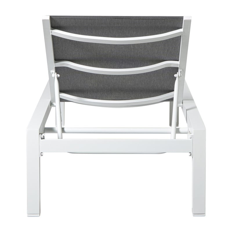 Ligbed Sevilla - wit/grijs - 35x70x190 cm