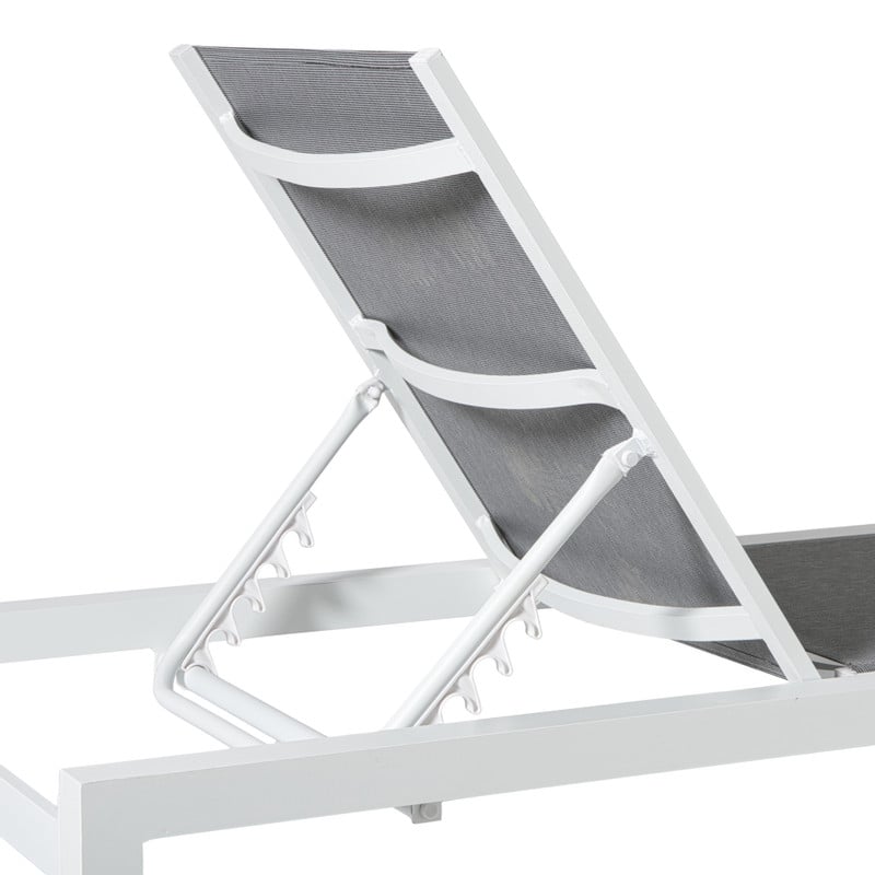 Ligbed Sevilla - wit/grijs - 35x70x190 cm