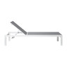 Ligbed Sevilla - wit/grijs - 35x70x190 cm
