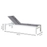 Ligbed Sevilla - wit/grijs - 35x70x190 cm