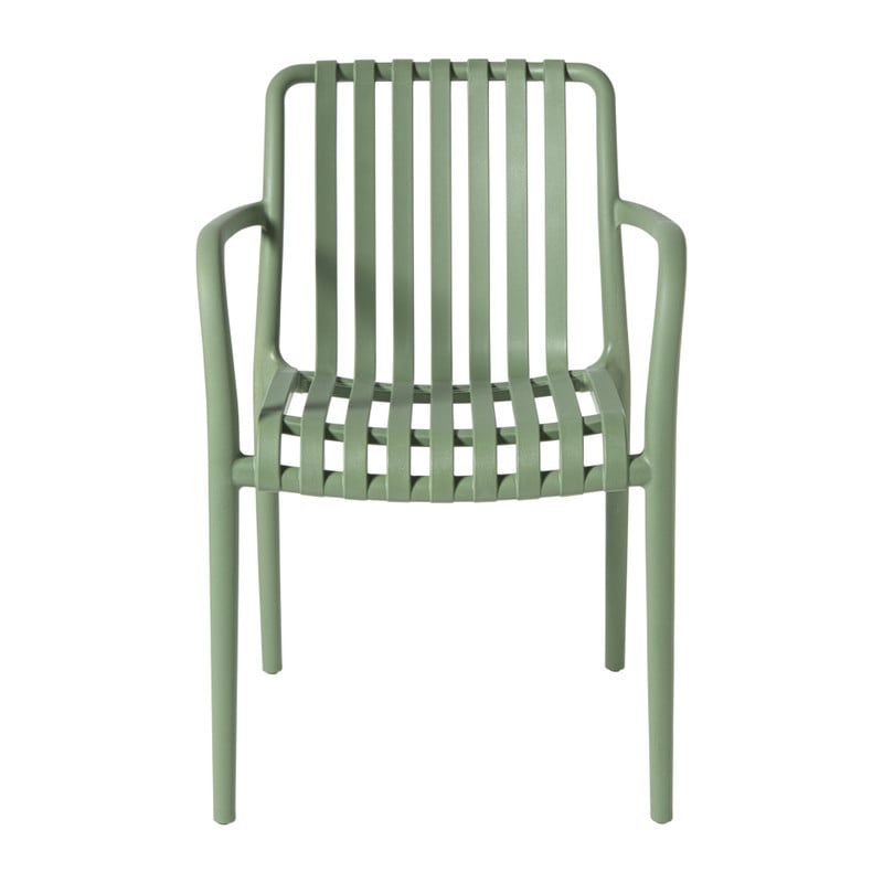 Stapelbare tuinstoel Lea met armleuning - groen - 80.5x58x55 cm
