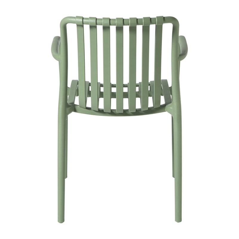 Stapelbare tuinstoel Lea met armleuning - groen - 80.5x58x55 cm