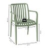 Stapelbare tuinstoel Lea met armleuning - groen - 80.5x58x55 cm