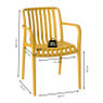 Stapelbare tuinstoel Lea met armleuning - geel - 80.5x58x55 cm