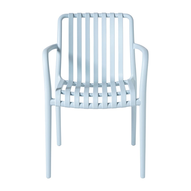 Stapelbare tuinstoel Lea met armleuning - blauw - 80.5x58x55 cm