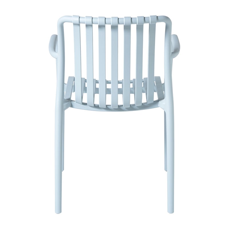 Stapelbare tuinstoel Lea met armleuning - blauw - 80.5x58x55 cm