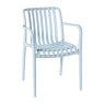 Stapelbare tuinstoel Lea met armleuning - blauw - 80.5x58x55 cm