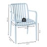 Stapelbare tuinstoel Lea met armleuning - blauw - 80.5x58x55 cm
