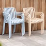 Stapelbare tuinstoel Lea met armleuning - blauw - 80.5x58x55 cm