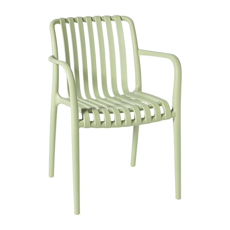 Stapelbare tuinstoel Lea met armleuning - lichtgroen - 80.5x58x55 cm