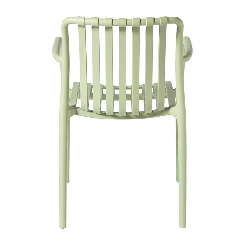 Stapelbare tuinstoel Lea met armleuning - lichtgroen - 80.5x58x55 cm
