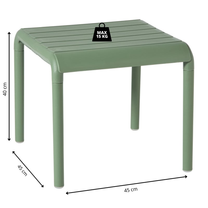 Buiten bijzettafel Lea - groen - 40x45x45 cm