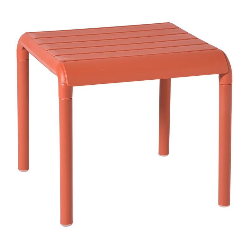 Buiten bijzettafel Lea - koraalrood - 40x45x45 cm
