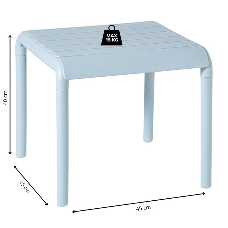 Buiten bijzettafel Lea - blauw - 40x45x45 cm