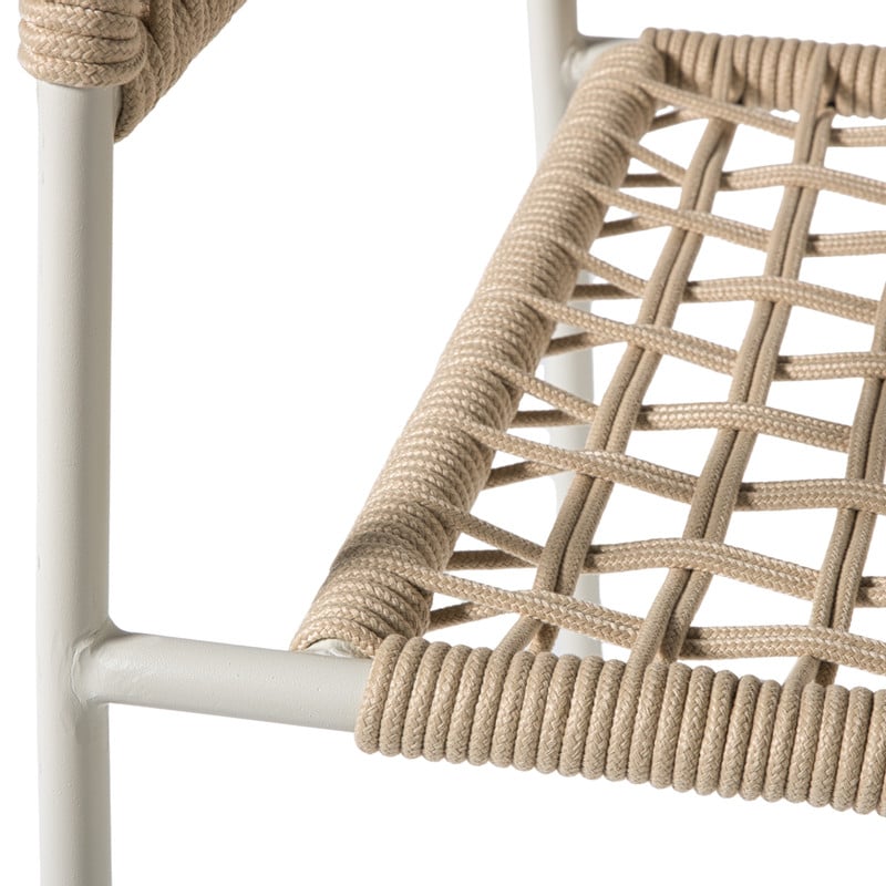 Tuinstoel gevlochten Capri met armleuning - beige