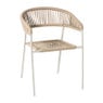 Tuinstoel gevlochten Capri met armleuning - beige