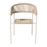 Tuinstoel gevlochten Capri met armleuning - beige
