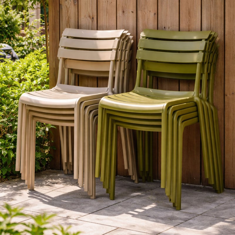 Stapelbare tuinstoel Napoli - taupe - 83x55x48 cm