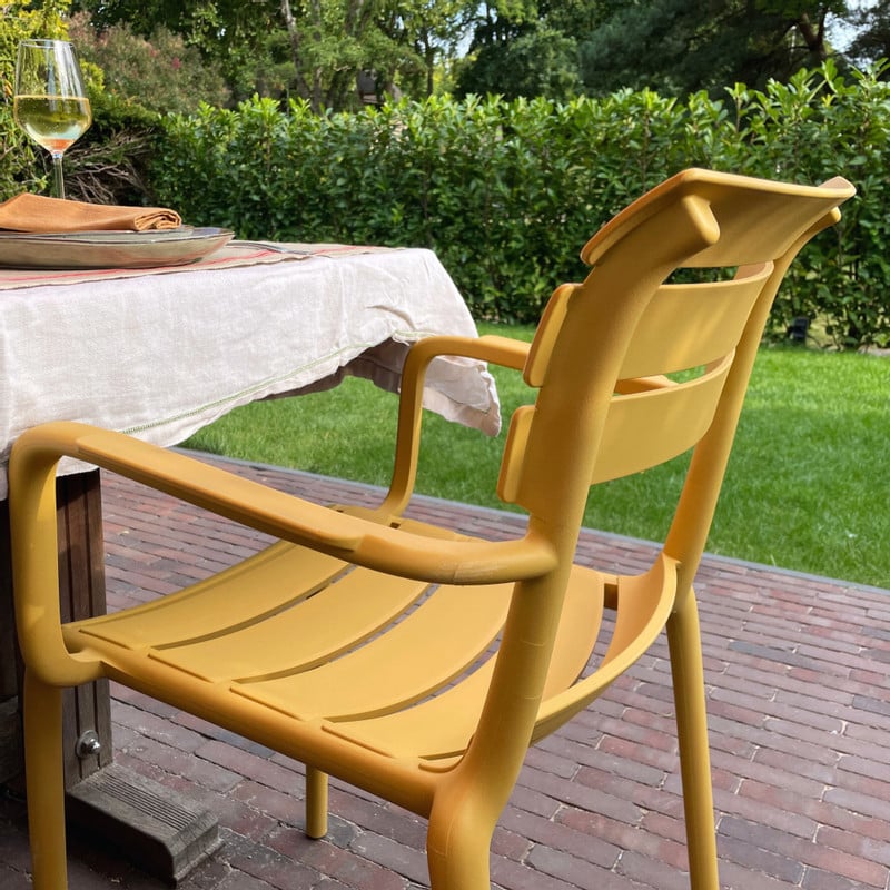 Tuinstoel met armleuning Napoli - geel - 83x55x48 cm
