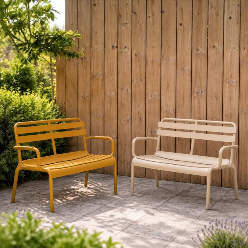Tuinbank Napoli - geel - 76x68.5x113 cm