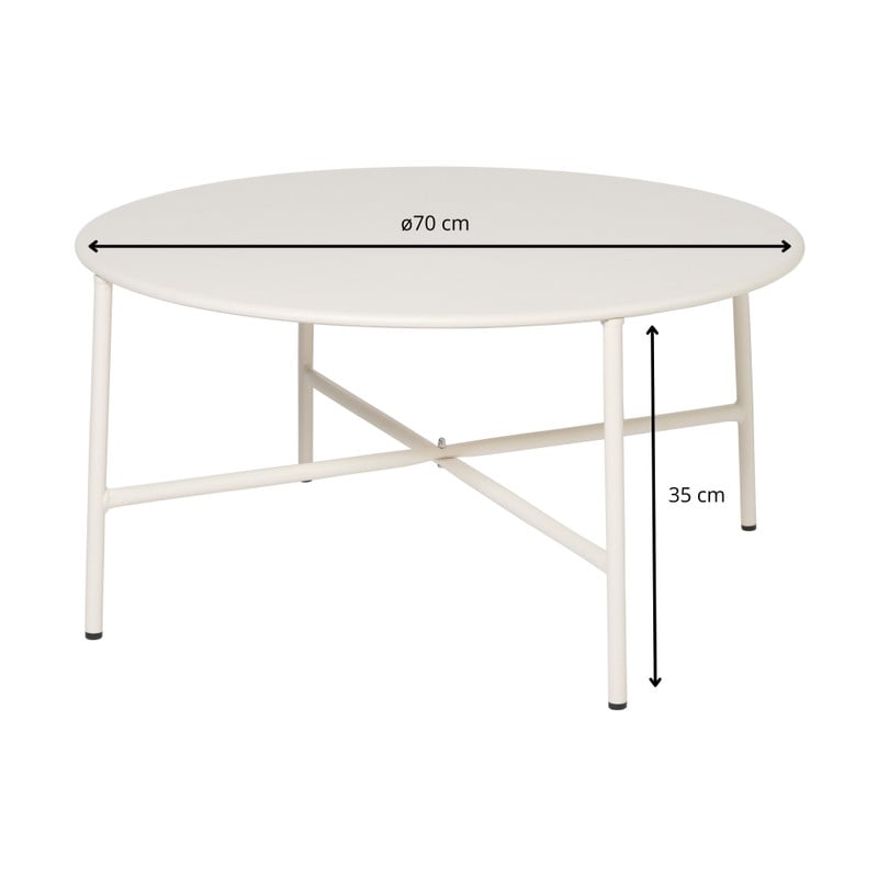 Bijzettafel Pablo wit - ø70x35 cm