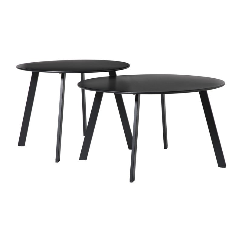 Bijzettafel Diego klein - zwart - ø60x46 cm