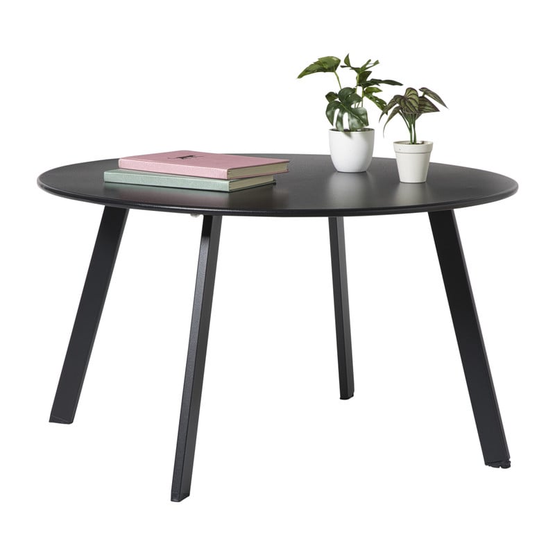 Bijzettafel Diego groot - zwart - ø70x40 cm